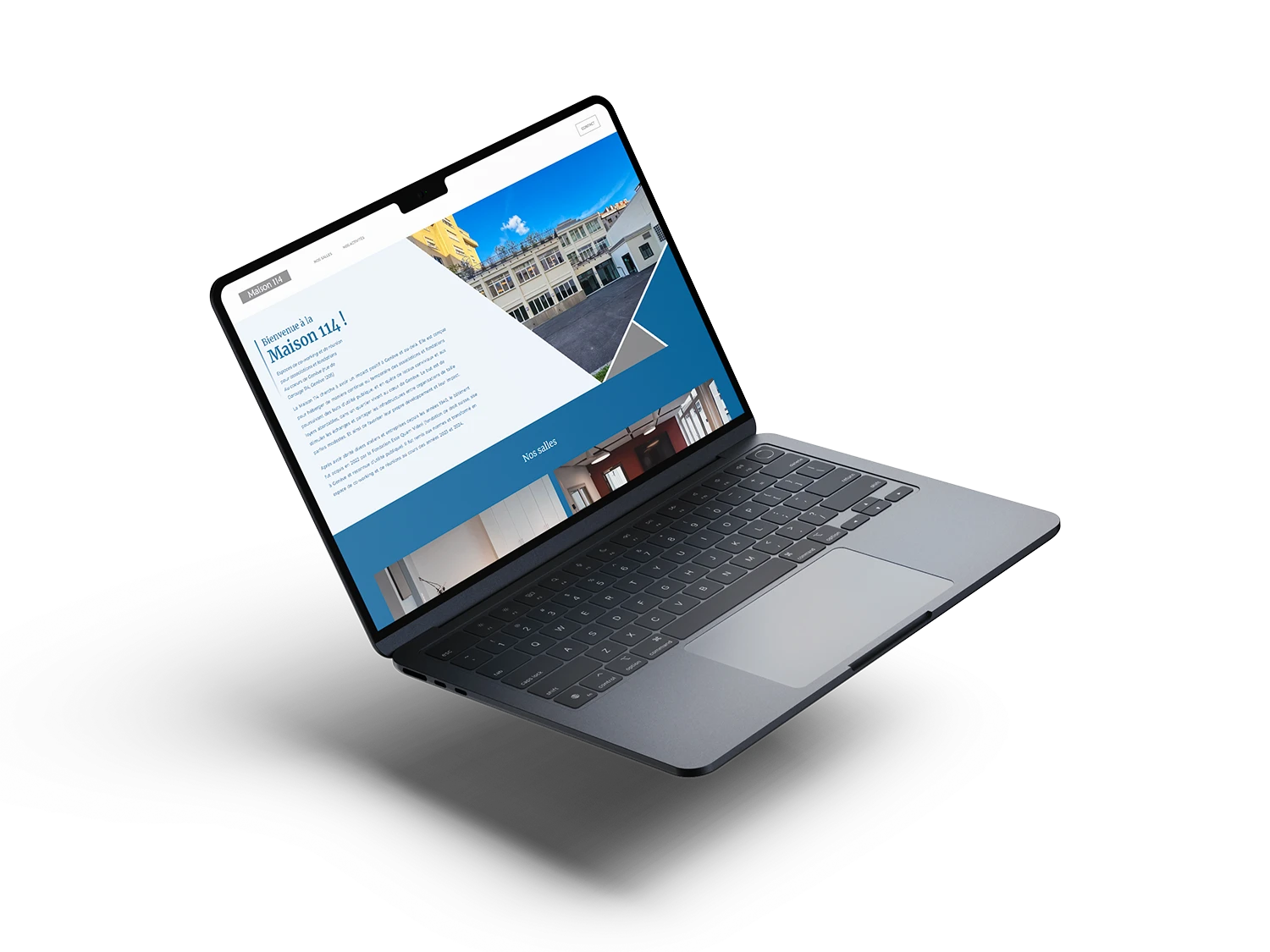 Image d'un mockup du site de Maison114
